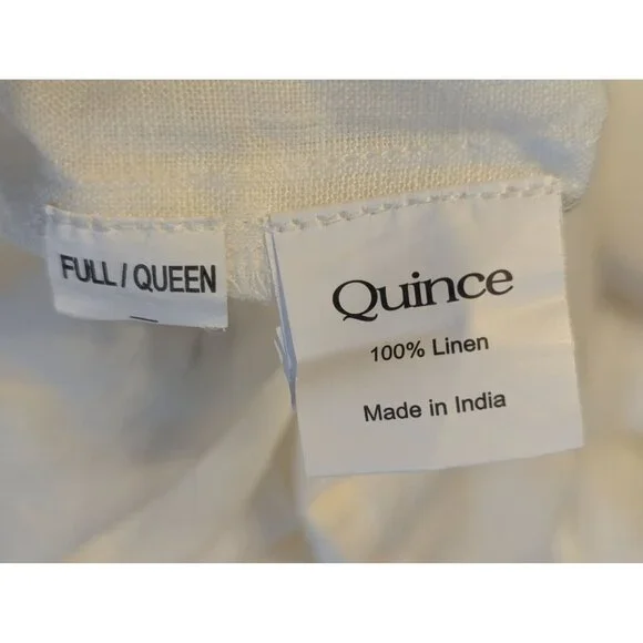 Quince European 100% Linen Duvet Cover 3PC Set Color Ivory Full/Queen - - Picture 4 of 6